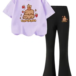 YK Girls Graphic Printed T-shirt With Trouser-picture-2