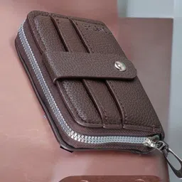 WATCHSTAR Men Zip Detail Leather Zip Around Wallet-49