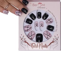 BEROMT Set Of 16 Jelly Stick On Printed Nails With Filer, Cuticle Stick, Swab & Glue image 5