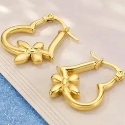 Anti Tarnish Gold Plated Trending Party Wear Earring Stainless Steel Hoop Earring-picture-5