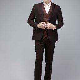 Park Avenue Super Slim Fit Peaked Lapel Single-Breasted 3 Piece Suit-37