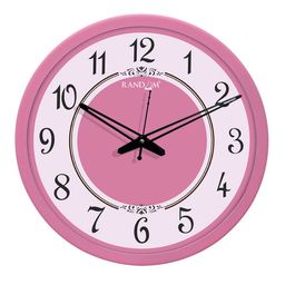 RANDOM Pink & Black Algerian Font Round Shaped Wall Clock image 2