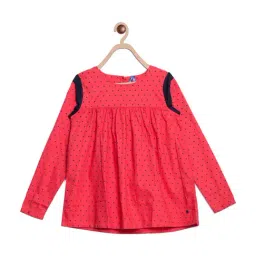 Blue Giraffe Kids Red Printed Top-image-10