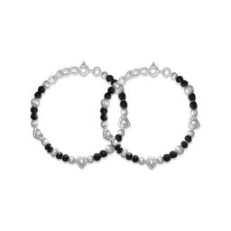 Taraash Nazariya 92.5 Sterling Silver Black Beaded Bracelet for Kids - Set of 2-image-9
