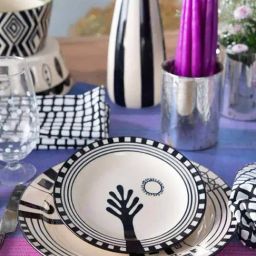 Mombaye City Hand Painted Ceramic Side Plate - Set Of 2-45