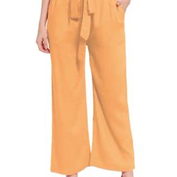 PATRORNA Peach Mid Rise Regular Fit Modern Trousers-image-14