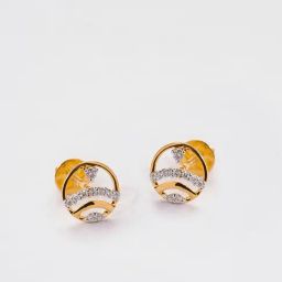P.N.Gadgil Jewellers 14k Gold Fabulous Full Moon Stud Diamond Earrings For Women-image-7