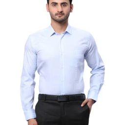 Park Avenue Blue Slim Fit Printed Shirt-image-38