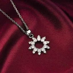 GIVA 925 Sterling Silver Zircon Sunshine Pendant With Link Chain For Women-image-92