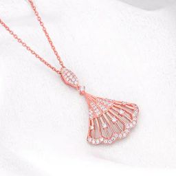 GIVA 925 Sterling Silver Rose Gold Seashell Pendant With Link Chain For Women-image-20