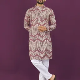 Leipzig Fashion Men Pink Viscose Rayon Kurtas-picture-38
