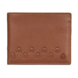United Colors of Benetton Erlach Tan Logo Leather RFID Protected Bi-Fold Wallet-picture-43