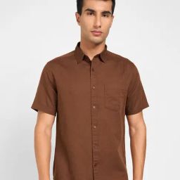Peregrine By Pantaloons Brown Cotton Regular Fit Shirt-picture-19