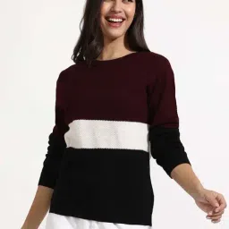 Campus Sutra Multicolor Regular Fit Color-Block Sweater-picture-41