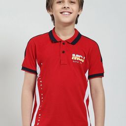Monte Carlo Boys Printed Polo Collar Pure Cotton Applique T-shirt-image-25