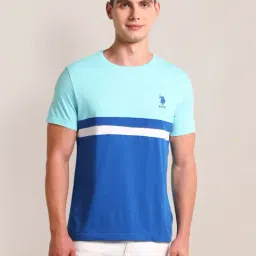 U.S. Polo Assn. Turquoise Slim Fit Crew T-Shirt-picture-37