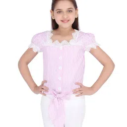 Cutecumber Kids Striped Pink Top-image-15