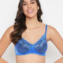Clovia Blue Non Wired Padded Full Coverage Bra-image-9