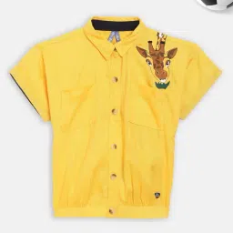 Blue Giraffe Kids Yellow Top-image-73