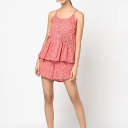 Fabindia Pink Cotton Printed Top Short Set-picture-27