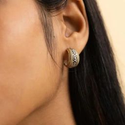 Shaya Mahileyaru Hoop Earrings in Dual Plated 925 Silver-image-7