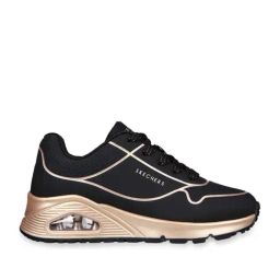 Skechers Girls UNO GEN1 - COOL HEELS Black Rose Gold Casual Party Wear-image-21