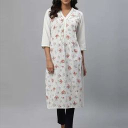 Aurelia White Printed Straight Kurta-image-36