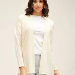 Fablestreet Off White Regular Fit Shrug-16