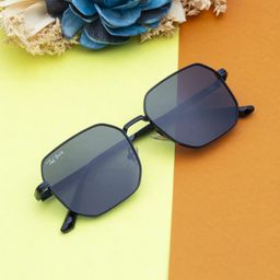 Ted Smith Adults Square Sunglasses with UV Protected Lens CHOPPER_C1-BLACK-53