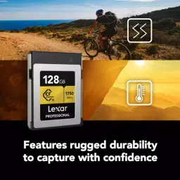 Lexar Professional CFexpress Type B Memory Card 128 GB Upto 1750 Mbps Read & 1500 Mbps Write Speed, GOLD image 3