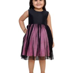 KidsDew Kids Black & Pink Solid Dress-image-63