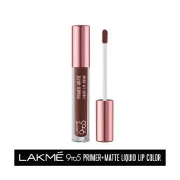 Lakme 9 to 5 Primer Plus Matte Liquid Lip Color MB3 Strong Espresso - 4.2 ml-10