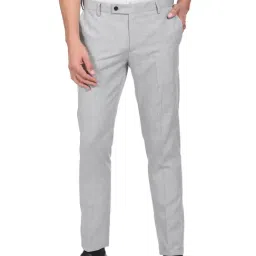 Arrow Grey Regular Fit Self Pattern Trousers-image-15