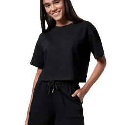 The Souled Store Black Round Neck T-Shirt With Shorts-image-70