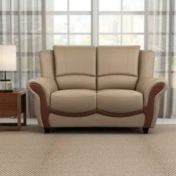 Durian Blos Brown Premium Leatherette 2 Seater Sofa-image-15