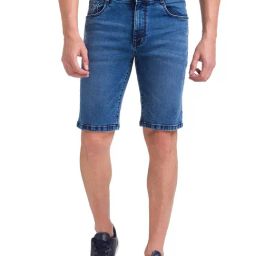 Parx Blue Regular Fit Denim Shorts-image-40