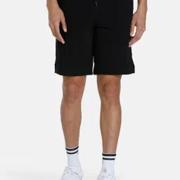 Puma Black Cotton Relaxed Fit Shorts-picture-39