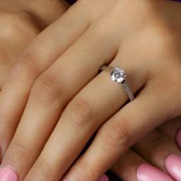 925 Silver 1 Carat AAA Grade American Diamond Promise Solitaire Ring for Women & Girls-image-80