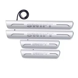 Auto Pearl Car Door Foot Step Led Sill/Scuff Plates Mirror Finish Silver Compatible For Maruti Suzuki Swift (2015-2017), LEDSillPLATE_Sil_Swift2015_17 (Set of 4)-16