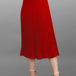 Moda Rapido Pleated Midi Skirt-image-41