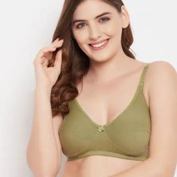 Clovia Olive Cotton Full Coverage Bra-image-77