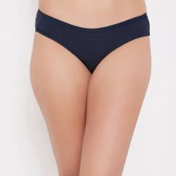 Clovia Navy Cotton Regular Fit Solid Panties-image-24