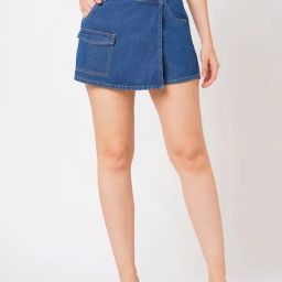Globus Blue Cotton Above Knee Skorts-image-47