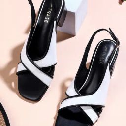Trase Women's Black & White Back Strap Sandals-image-90