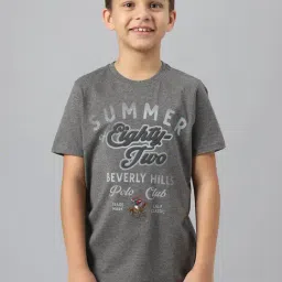 Beverly Hills Polo Club Kids Dark Grey Printed T-Shirt-image-83