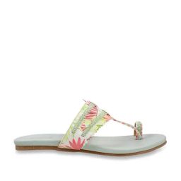 Mochi Women's Green Toe Ring Sandals-image-54