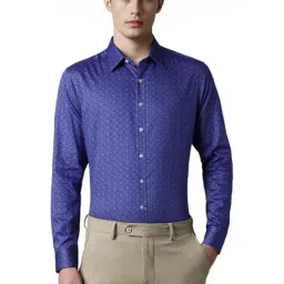 Louis Philippe Blue Cotton Slim Fit Printed Shirt-picture-41