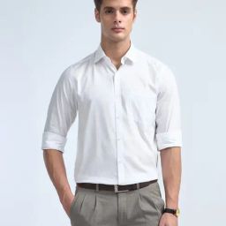 Arrow White Cotton Regular Fit Self Pattern Shirt-picture-48