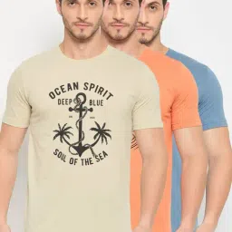 Duke Sand & Peach Regular Fit Printed T-Shirt-picture-41