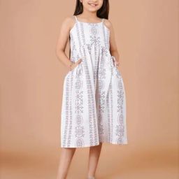 Eavan Girls White Printed Mini Dress-image-21